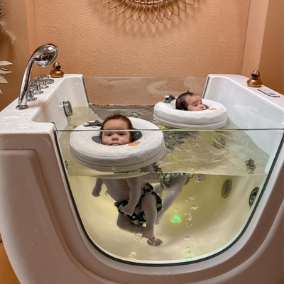 Square Baby Spa Massage Freestanding Whirlpool Bathtub Small Size with LED Light