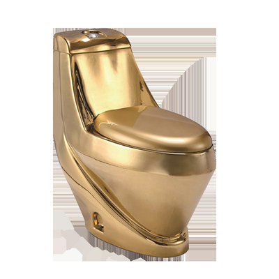 Gold Ceramics Bathroom Toilet Set Floor Mounted WC Two Piece Toilets